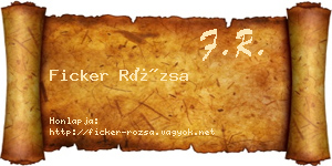 Ficker Rózsa névjegykártya