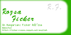 rozsa ficker business card